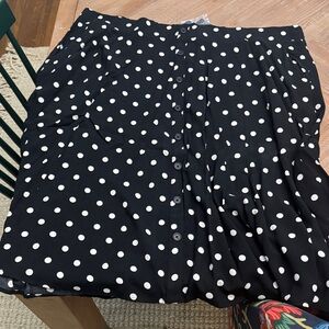 Torrid Black and White Polka Dot A-Line Skirt
